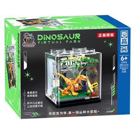ZHEGAO 971016 CÔNG VIÊN KHỦNG LONG TRUNG QUỐC bộ đồ chơi xếp lắp ráp ghép mô hình DINOSAUR VIRTUAL PARK 238 khối
