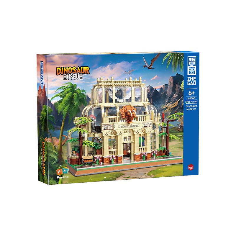 ZHEGAO 613000 BẢO TÀNG KHỦNG LONG bộ đồ chơi xếp lắp ráp ghép mô hình DINOSAUR MUSEUM 2788 khối