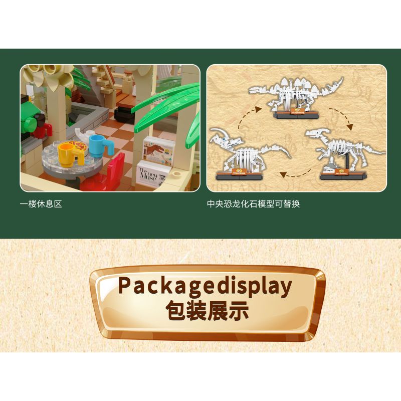 ZHEGAO 613000 BẢO TÀNG KHỦNG LONG bộ đồ chơi xếp lắp ráp ghép mô hình DINOSAUR MUSEUM 2788 khối