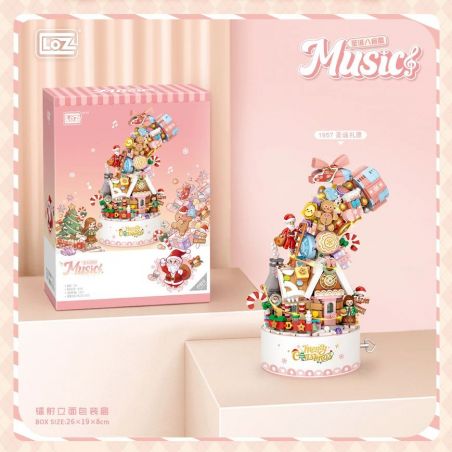 LOZ 1957 HỘP NHẠC CHÚC GIÁNG SINH bộ đồ chơi xếp lắp ráp ghép mô hình Creator Sáng Tạo