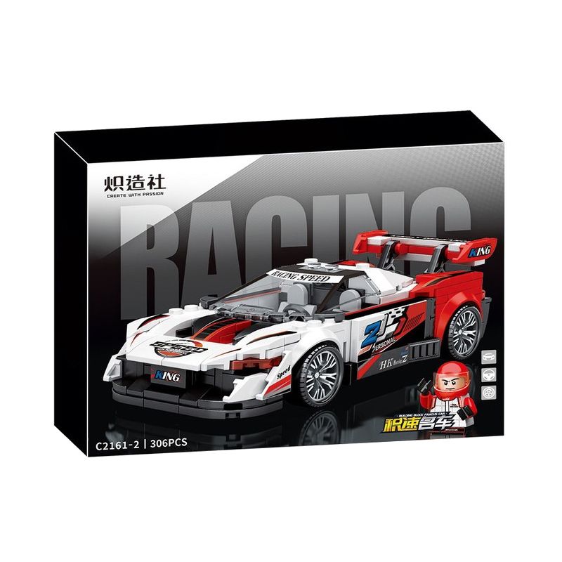 SOUZOSHA C2161-2 2161-2 non Lego XE SANG JISU MÀU ĐỎ bộ đồ chơi xếp lắp ráp ghép mô hình Speed Champions Racing Cars Đua Xe Công Thức 306 khối