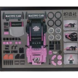 KOZOSHA C2161-4 2161-4 XE SANG JISU MÀU HỒNG bộ đồ chơi xếp lắp ráp ghép mô hình Speed Champions Racing Cars Đua Xe Công Thức 302 khối