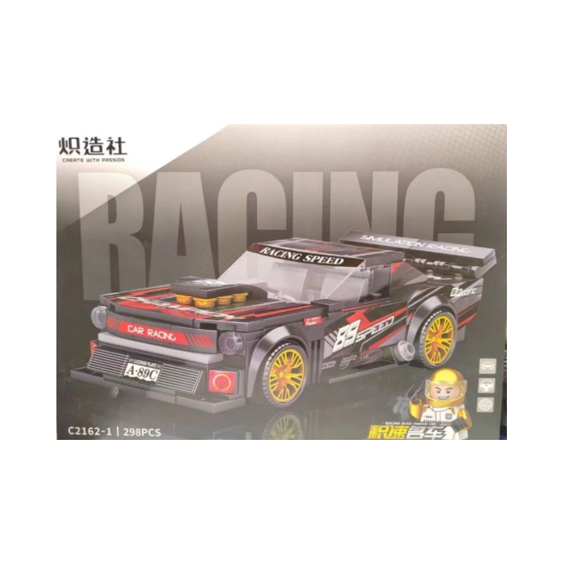 SOUZOSHA C2162-1 2162-1 non Lego XE SANG JISU MÀU ĐEN bộ đồ chơi xếp lắp ráp ghép mô hình Speed Champions Racing Cars Đua Xe Công Thức 298 khối