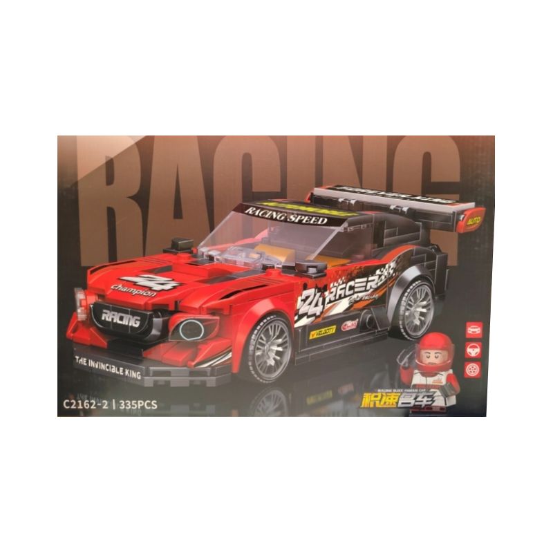 SOUZOSHA C2162-2 2162-2 non Lego XE SANG JISU MÀU ĐỎ bộ đồ chơi xếp lắp ráp ghép mô hình Speed Champions Racing Cars Đua Xe Công Thức 335 khối