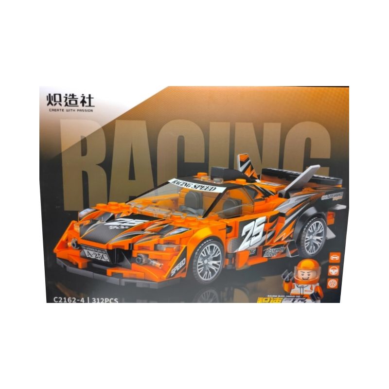 SOUZOSHA C2162-4 2162-4 non Lego XE SANG JISU MÀU CAM bộ đồ chơi xếp lắp ráp ghép mô hình Speed Champions Racing Cars Đua Xe Công Thức 312 khối