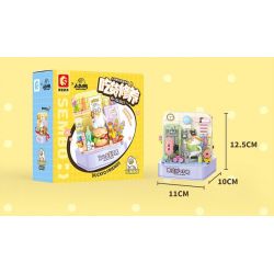 SEMBO 612016 THẾ GIỚI HAI MẶT CỦA XIAO LIUYA LÀM GIÀU NHỜ GẠCH VÀ VỮA bộ đồ chơi xếp lắp ráp ghép mô hình 338 khối