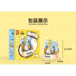 SEMBO 612017 THẾ GIỚI KÉP CỦA XIAO LIUYA SỰ TU LUYỆN MỘT NGƯỜI THÍCH ĂN UỐNG bộ đồ chơi xếp lắp ráp ghép mô hình 385 khối