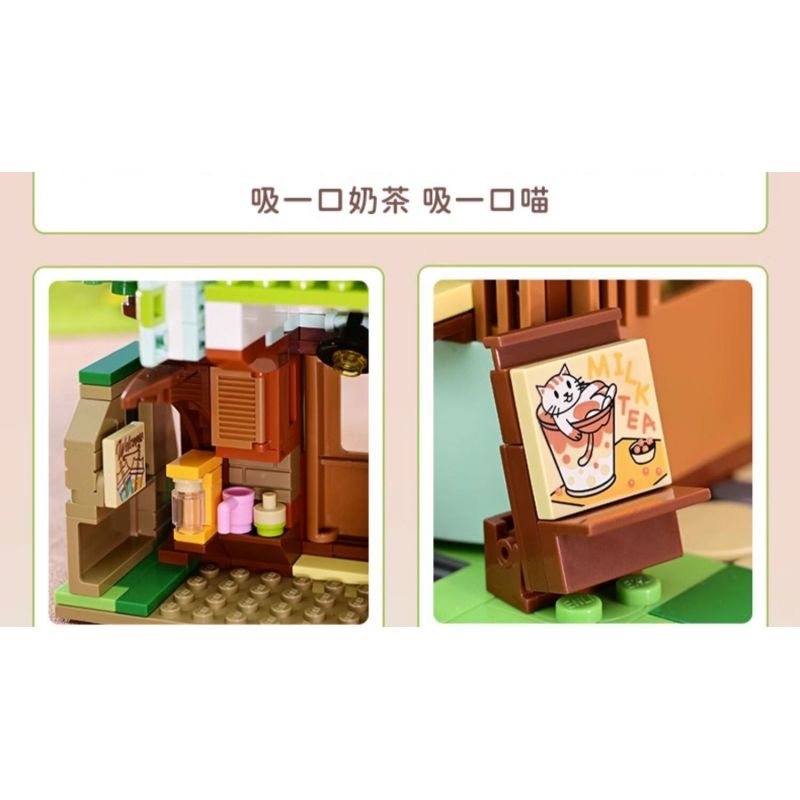 KEEPPLEY K28020 28020 CẢNH ĐƯỜNG PHỐ DỄ THƯƠNG CHÚ MÈO THAM LAM CỬA HÀNG BÁNH MUPPET bộ đồ chơi xếp lắp ráp ghép mô hình