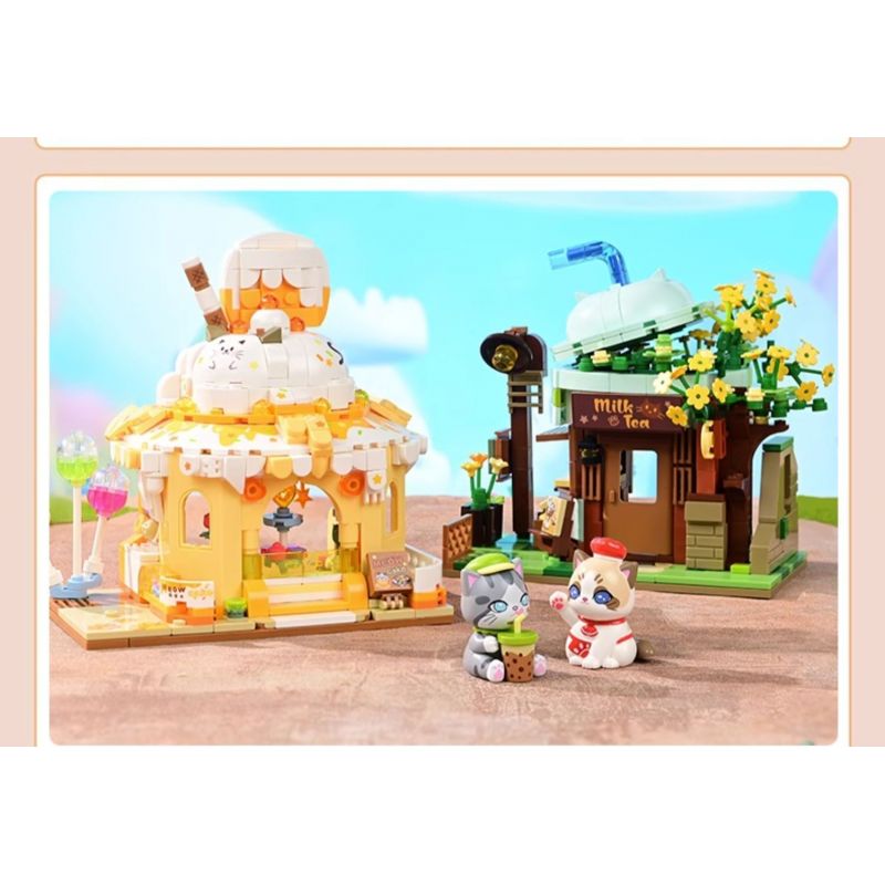 KEEPPLEY K28020 28020 CẢNH ĐƯỜNG PHỐ DỄ THƯƠNG CHÚ MÈO THAM LAM CỬA HÀNG BÁNH MUPPET bộ đồ chơi xếp lắp ráp ghép mô hình