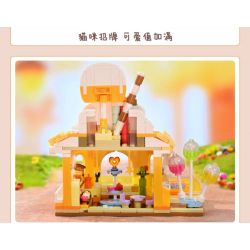 KEEPPLEY K28021 28021 CẢNH ĐƯỜNG PHỐ DỄ THƯƠNG MÈO THAM LAM QUÁN TRÀ SỮA NGẮN MEI bộ đồ chơi xếp lắp ráp ghép mô hình