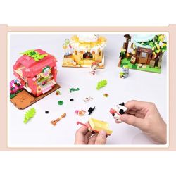 KEEPPLEY K28021 28021 CẢNH ĐƯỜNG PHỐ DỄ THƯƠNG MÈO THAM LAM QUÁN TRÀ SỮA NGẮN MEI bộ đồ chơi xếp lắp ráp ghép mô hình