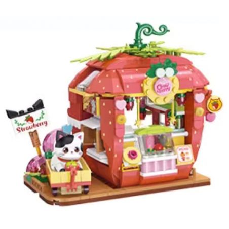 KEEPPLEY K28022 28022 CẢNH ĐƯỜNG PHỐ DỄ THƯƠNG CHÚ MÈO THAM LAM NGÔI NHÀ SỮA VÀ DÂU bộ đồ chơi xếp lắp ráp ghép mô hình