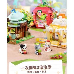 KEEPPLEY K28022 28022 CẢNH ĐƯỜNG PHỐ DỄ THƯƠNG CHÚ MÈO THAM LAM NGÔI NHÀ SỮA VÀ DÂU bộ đồ chơi xếp lắp ráp ghép mô hình