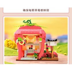 KEEPPLEY K28022 28022 CẢNH ĐƯỜNG PHỐ DỄ THƯƠNG CHÚ MÈO THAM LAM NGÔI NHÀ SỮA VÀ DÂU bộ đồ chơi xếp lắp ráp ghép mô hình