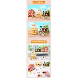 KEEPPLEY K28022 28022 CẢNH ĐƯỜNG PHỐ DỄ THƯƠNG CHÚ MÈO THAM LAM NGÔI NHÀ SỮA VÀ DÂU bộ đồ chơi xếp lắp ráp ghép mô hình