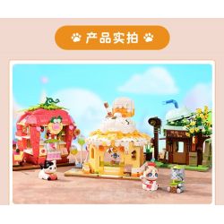 KEEPPLEY K28022 28022 CẢNH ĐƯỜNG PHỐ DỄ THƯƠNG CHÚ MÈO THAM LAM NGÔI NHÀ SỮA VÀ DÂU bộ đồ chơi xếp lắp ráp ghép mô hình