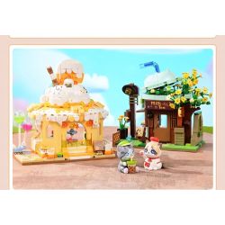 KEEPPLEY K28022 28022 CẢNH ĐƯỜNG PHỐ DỄ THƯƠNG CHÚ MÈO THAM LAM NGÔI NHÀ SỮA VÀ DÂU bộ đồ chơi xếp lắp ráp ghép mô hình