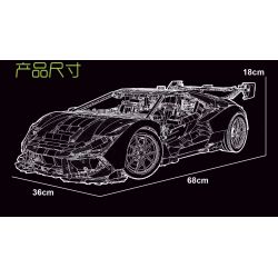 TYGOLL T5046 5046 AVENTADOR SVJ 1:6 tỷ lệ 1:6 bộ đồ chơi xếp lắp ráp ghép mô hình Technic Kỹ Thuật Công Nghệ Cao Mô Hình Phương Tiện 6628 khối