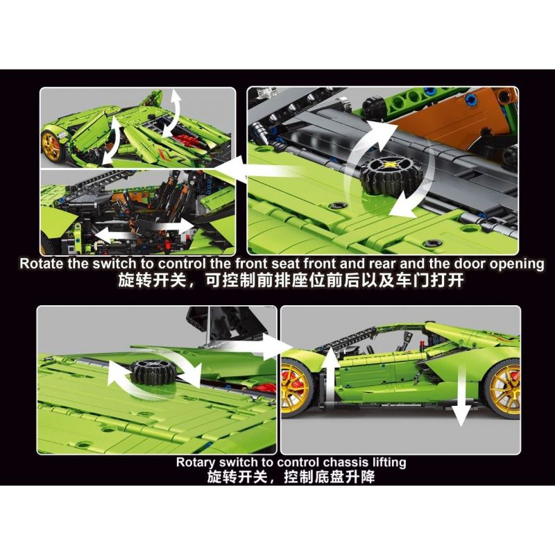 TYGOLL T5046 5046 AVENTADOR SVJ 1:6 tỷ lệ 1:6 bộ đồ chơi xếp lắp ráp ghép mô hình Technic Kỹ Thuật Công Nghệ Cao Mô Hình Phương Tiện 6628 khối