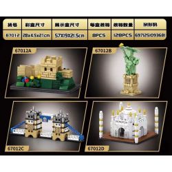 LE YI 67012 4 LOẠI CÔNG TRÌNH VẠN LÝ TRƯỜNG THÀNH TƯỢNG NỮ THẦN TỰ DO CẦU THÁP TAJ MAHAL bộ đồ chơi xếp lắp ráp ghép mô hình Architecture Công Trình Kiến Trúc