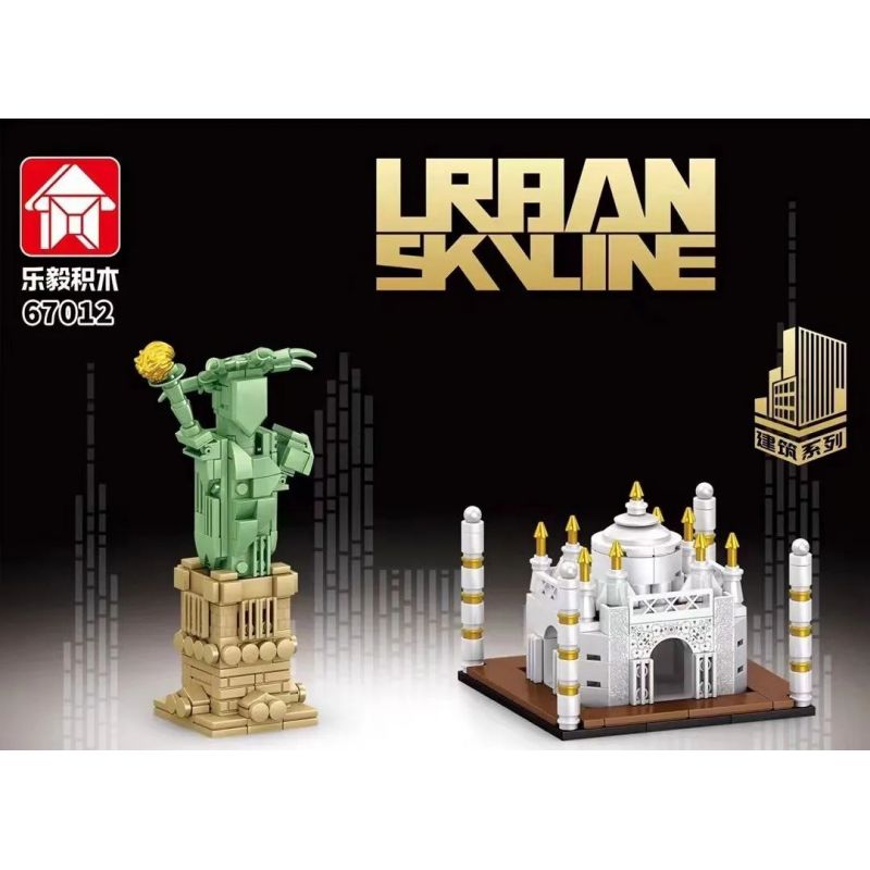 LE YI 67012 4 LOẠI CÔNG TRÌNH VẠN LÝ TRƯỜNG THÀNH TƯỢNG NỮ THẦN TỰ DO CẦU THÁP TAJ MAHAL bộ đồ chơi xếp lắp ráp ghép mô hình Architecture Công Trình Kiến Trúc