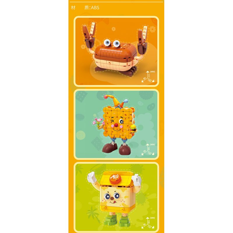 KAIDO 99014 MÓN BÁNH 4 LOẠI CUA TẨM BỘT QUẾ NƯỚC CỐT DỪA ỐC BINGO bộ đồ chơi xếp lắp ráp ghép mô hình FOOD PARTY