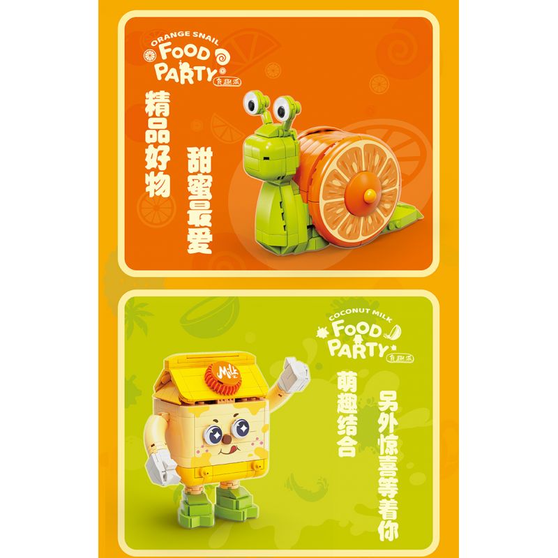 KAIDO 99014 MÓN BÁNH 4 LOẠI CUA TẨM BỘT QUẾ NƯỚC CỐT DỪA ỐC BINGO bộ đồ chơi xếp lắp ráp ghép mô hình FOOD PARTY