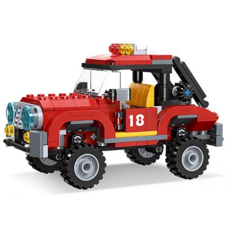 JIESTAR 52023 UNIVERSAL CITY XE CỨU HỎA MỌI ĐỊA HÌNH bộ đồ chơi xếp lắp ráp ghép mô hình ALL TERRAIN FIRE TRUCK Thành Phố 305 khối
