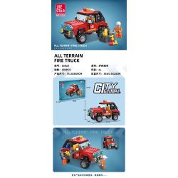 JIESTAR 52023 UNIVERSAL CITY XE CỨU HỎA MỌI ĐỊA HÌNH bộ đồ chơi xếp lắp ráp ghép mô hình ALL TERRAIN FIRE TRUCK Thành Phố 305 khối