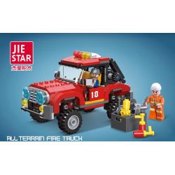 JIESTAR 52023 UNIVERSAL CITY XE CỨU HỎA MỌI ĐỊA HÌNH bộ đồ chơi xếp lắp ráp ghép mô hình ALL TERRAIN FIRE TRUCK Thành Phố 305 khối
