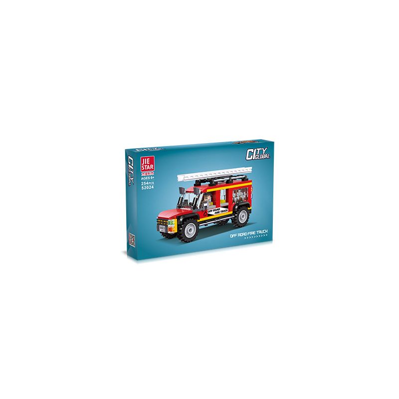 JIESTAR 52024 UNIVERSAL CITY XE CỨU HỎA ĐỊA HÌNH bộ đồ chơi xếp lắp ráp ghép mô hình OFF ROAD FIRE TRUCK Thành Phố 254 khối