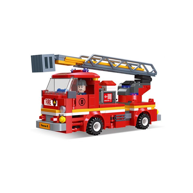 JIESTAR 52036 non Lego THÀNH PHỐ TOÀN CẦU XE CỨU HỎA TRÊN CAO bộ đồ chơi xếp lắp ráp ghép mô hình City AERIAL PLATFORM FIRE ENGINE 255 khối