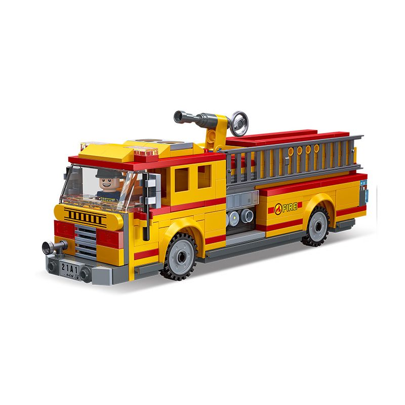 JIESTAR 52033 non Lego THÀNH PHỐ TOÀN CẦU XE CỨU HỎA PHẢN LỰC bộ đồ chơi xếp lắp ráp ghép mô hình City JET FIRE TRUCK 264 khối