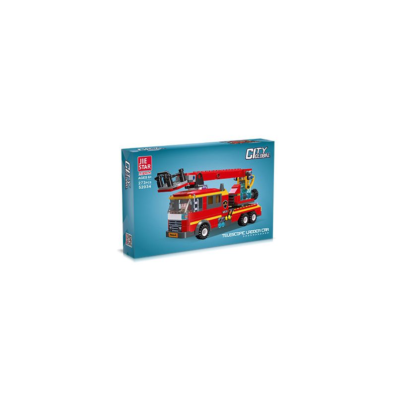 JIESTAR 52034 THÀNH PHỐ TOÀN CẦU XE THANG KÍNH THIÊN VĂN bộ đồ chơi xếp lắp ráp ghép mô hình City TELESCOPIC LADDER CAR 273 khối