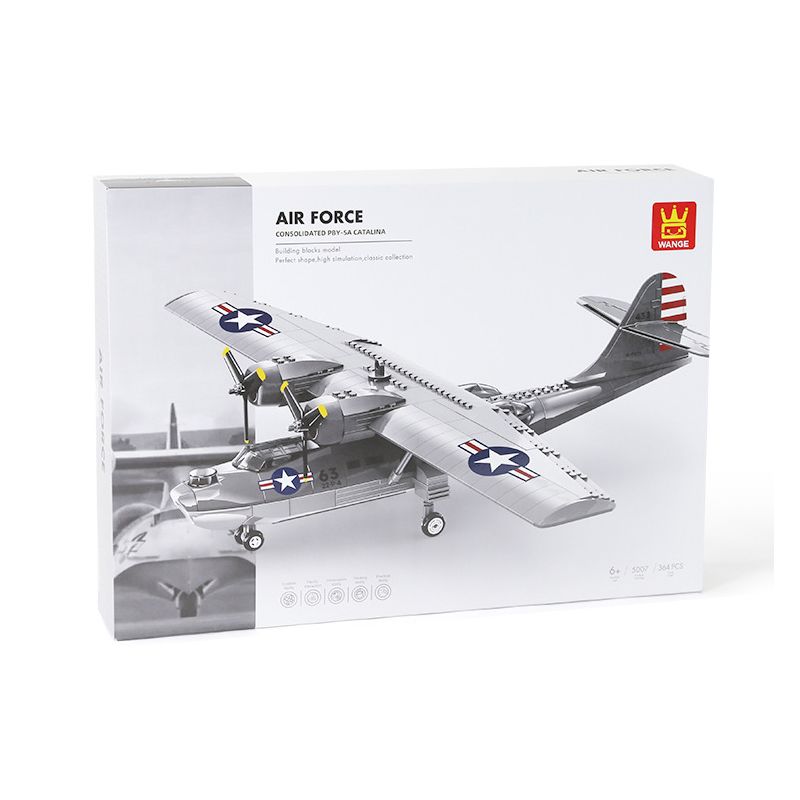 WANGE LIGAO DR.LUCK 5007 THỦY PHI CƠ CATALINA bộ đồ chơi xếp lắp ráp ghép mô hình Military Army CONSOLIDATED PBY-5A CATALINA Quân Sự Bộ Đội 364 khối