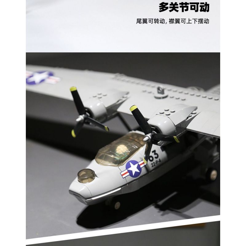 WANGE LIGAO DR.LUCK 5007 THỦY PHI CƠ CATALINA bộ đồ chơi xếp lắp ráp ghép mô hình Military Army CONSOLIDATED PBY-5A CATALINA Quân Sự Bộ Đội 364 khối