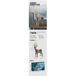 Kazi KY7711 7711 NAI SỪNG TẤM CƠ KHÍ bộ đồ chơi xếp lắp ráp ghép mô hình Creator MACHINE ELK Sáng Tạo 924 khối