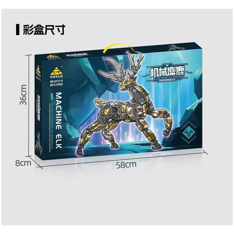 Kazi KY7711 7711 NAI SỪNG TẤM CƠ KHÍ bộ đồ chơi xếp lắp ráp ghép mô hình Creator MACHINE ELK Sáng Tạo 924 khối