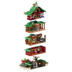 WE GAME COMING 66032 SPIRITED AWAY OIL HOUSE KHU NGHỈ DƯỠNG SUỐI NƯỚC NÓNG YUBABA bộ đồ chơi xếp lắp ráp ghép mô hình Movie & Game MYSTERIOUS TOWN Phim Và Trò Chơi 1868 khối