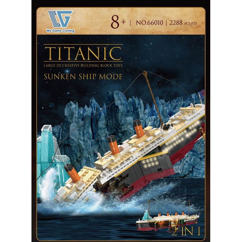 WE GAME COMING 66010 WELLEADZ 6108 TITANIC VÀ TẢNG BĂNG TRÔI bộ đồ chơi xếp lắp ráp ghép mô hình 2288 khối