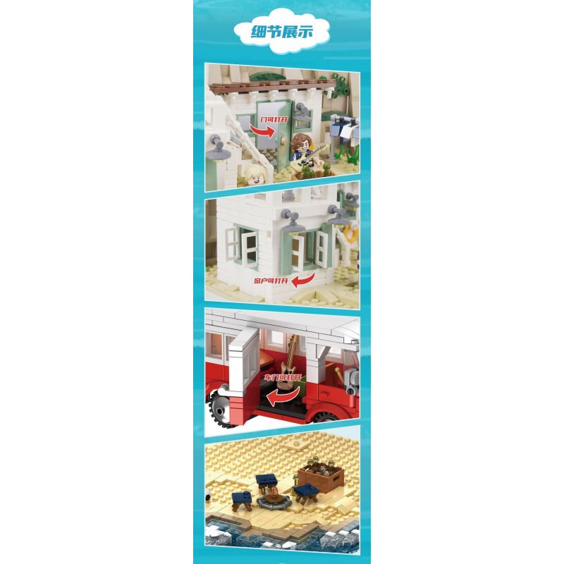 WE GAME COMING 66031 MV BÊN BỜ BIỂN bộ đồ chơi xếp lắp ráp ghép mô hình SEASIDE MV 1288 khối