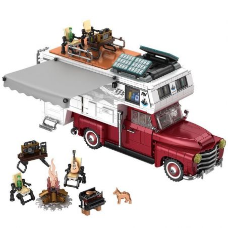 WE GAME COMING 66008 XE TẢI CẮM TRẠI bộ đồ chơi xếp lắp ráp ghép mô hình Creator TRUCK CAMPER Sáng Tạo 2188 khối