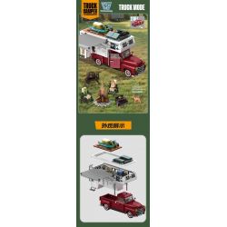 WE GAME COMING 66008 XE TẢI CẮM TRẠI bộ đồ chơi xếp lắp ráp ghép mô hình Creator TRUCK CAMPER Sáng Tạo 2188 khối