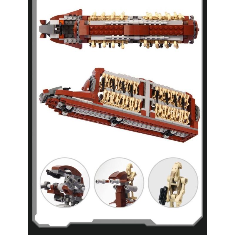 WE GAME COMING 66001 MÁY BAY TẤN CÔNG TRUNG ĐỘI ROBOT bộ đồ chơi xếp lắp ráp ghép mô hình Star Wars Chiến Tranh Giữa Các Vì Sao 689 khối