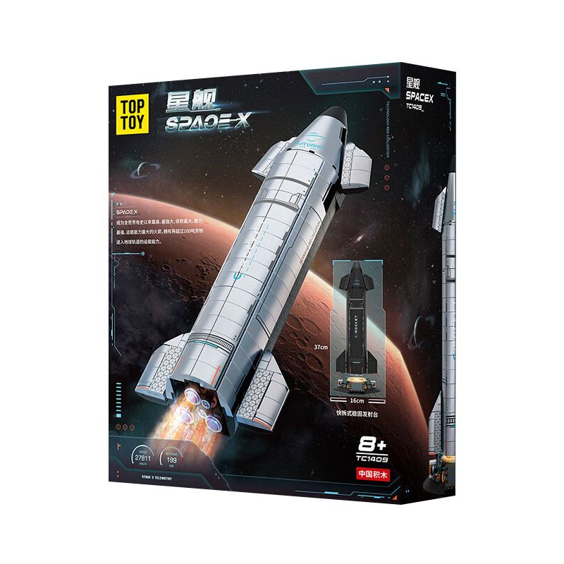 TOP TOY TC1409 1409 non Lego PHI THUYỀN KHÔNG GIAN-X bộ đồ chơi xếp lắp ráp ghép mô hình STARSHIP 700 khối