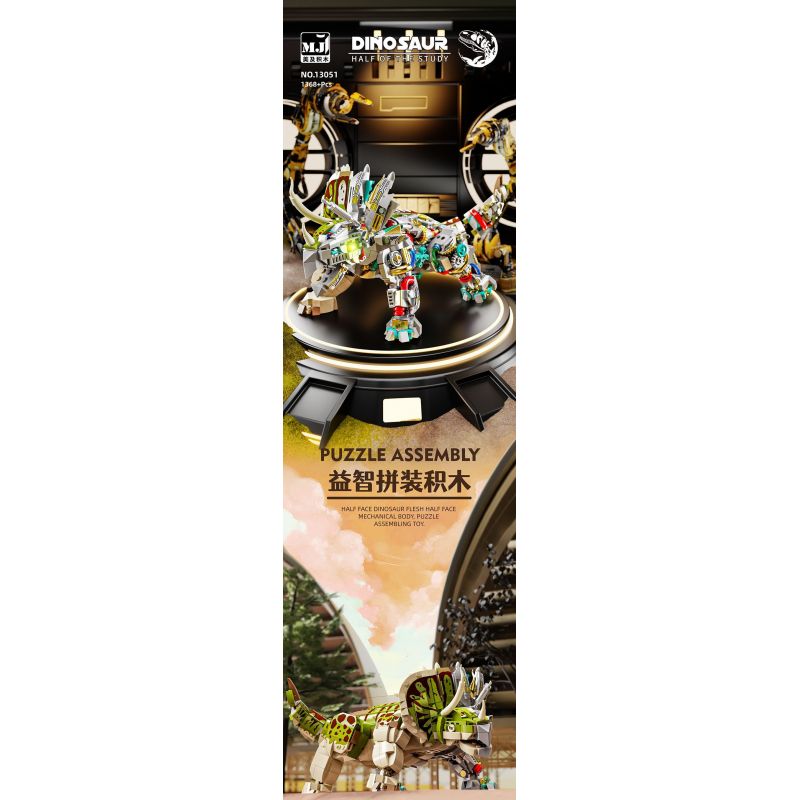 BEAUTY AND 13051 TRICERATOPS NGƯỜI MÁY bộ đồ chơi xếp lắp ráp ghép mô hình DINOSAUR 1368 khối