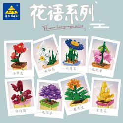 Kazi KY81123 81123 NGÔN NGỮ CỦA CÁC LOÀI HOA 8 LOẠI THU HẢI ĐƯỜNG THỦY TIÊN MỘC QUA MAO ĐỊA HOÀNG ĐỖ QUYÊN LỤC BÌNH CLIVIA LÁ BẮC VÀNG bộ đồ chơi xếp lắp ráp ghép mô hình Creator FLOWER LANGUAGE Sáng Tạo 805 khối