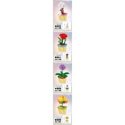 Kazi KY81124 81124 NGÔN NGỮ HOA 8 LOẠI CÚC LAN ANH TÚC ĐÈN LỒNG BƯỚM MỘC CỦ SEN HÀNH LÁ bộ đồ chơi xếp lắp ráp ghép mô hình Creator FLOWER LANGUAGE Sáng Tạo 805 khối