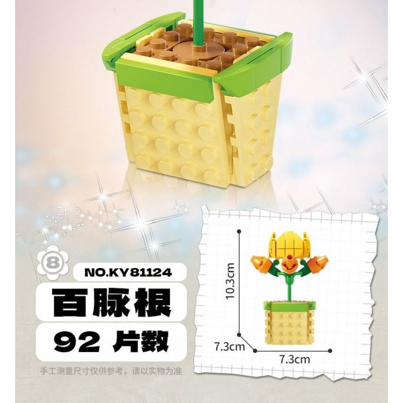 Kazi KY81124 81124 NGÔN NGỮ HOA 8 LOẠI CÚC LAN ANH TÚC ĐÈN LỒNG BƯỚM MỘC CỦ SEN HÀNH LÁ bộ đồ chơi xếp lắp ráp ghép mô hình Creator FLOWER LANGUAGE Sáng Tạo 805 khối