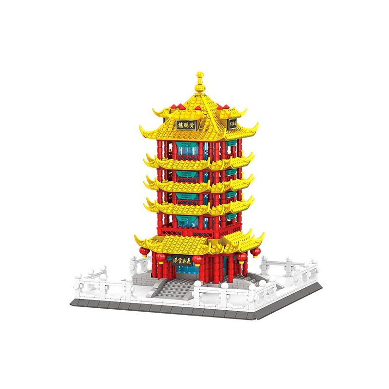 SEMBO 601556 non Lego THÁP HẠC VÀNG bộ đồ chơi xếp lắp ráp ghép mô hình Creator Sáng Tạo 1487 khối